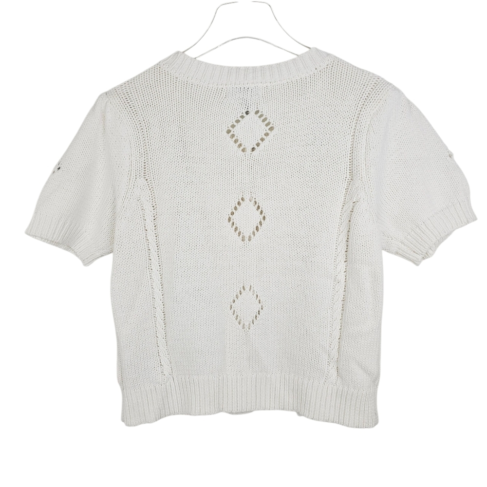 Rachel Zoe Eyelet Floral Embroidered Sweater Cardigan NWT Prairie Cottagecore - Picture 2 of 9